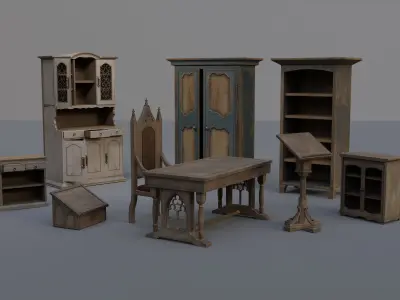 Furmiture Pack 2 Low-poly 3D model