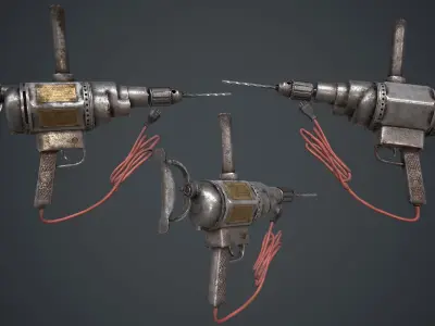 drill machine Low-poly 3D model shop