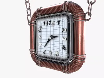 Wall clock Low-poly 3D model