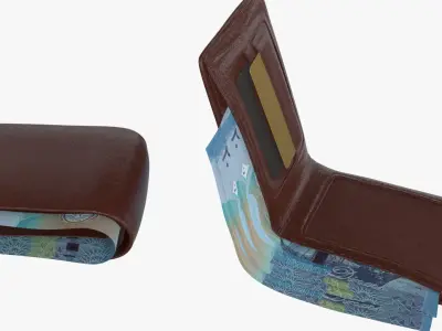 Kuwait 10 Dinars Wallet Money Purse 3D model