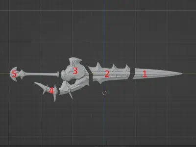 Icarus Disperser Dagger 3D model from Lineage2 Game 3D print 3D print model