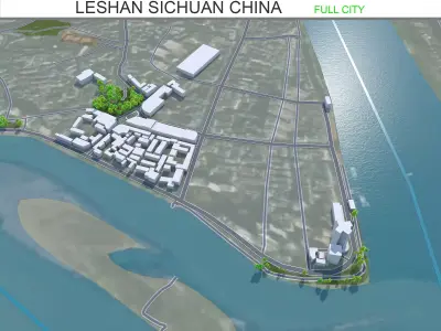 Leshan Sichuan China 40km Free low-poly 3D model