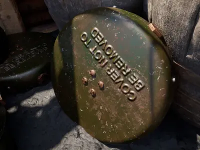 British WW2 Mk2 Anti-Tank Mine 3D model