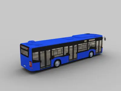 Lowpoly City Bus with interior Low-poly 3D model