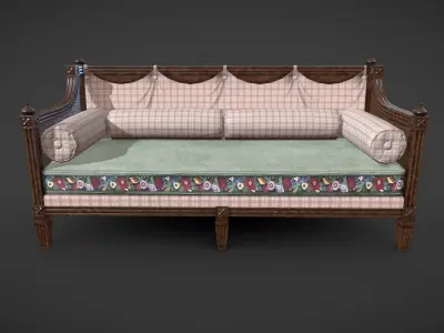 Veranda Couch Low-poly 3D model