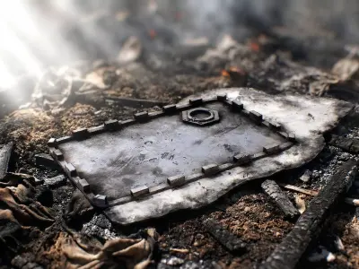 The torn-off fuel hatch of the Shahed drone Low-poly 3D model