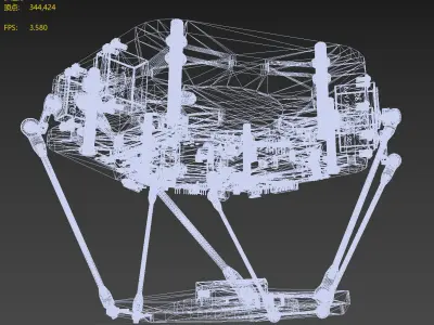 6-DOF parallel robot 3D model