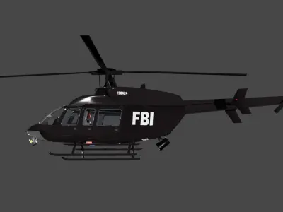 helicopter FBI Low-poly 3D model