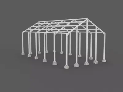 ndustrial metal hangar 3D model