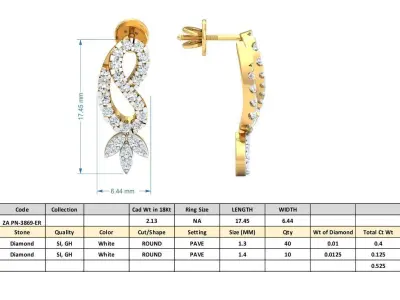 Solitaire Women Earring  3D print model