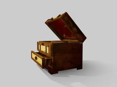 Vintage Jewelry Box Low-poly 3D model