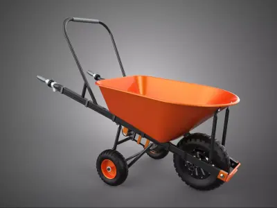 ERGONOMIC SUPPORT BAR PUSH TIP HANDLE ELECTRIC WHEELBARROW LOAD 3D model