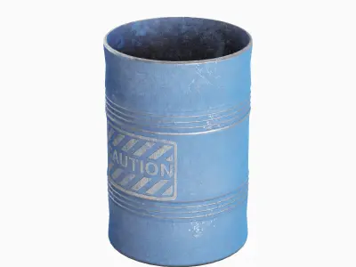 Old Steel Barrel 04  Low-poly 3D model