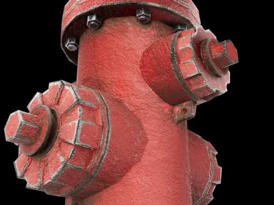 Urban Fire Hydrant Low-poly 3D model
