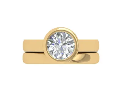 Solitair Ring Bridal Set 3D print model