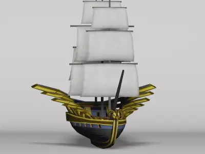 Sailing Ship Avian Head Low-poly 3D model