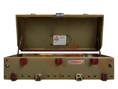 Weathered Military Storage Crate Prop Low-poly 3D model
