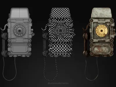 Vintage Telephone 3D model