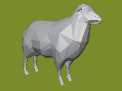 low poly sheep polygonal 3D model