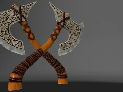 Battle axe Free low-poly 3D model