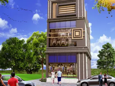 building where hotel is located Low-poly 3D model