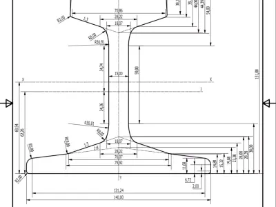 British Standard-EN13674 50E2 rail 3D model