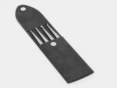 Lockpicks Set with Leather Case - Tool Kit Rigged  3D model