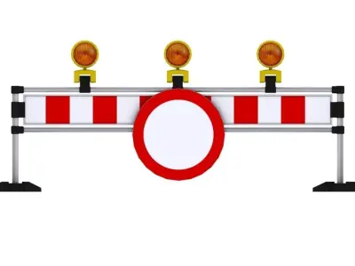 Barriers traffic barrier with two lights 3D model