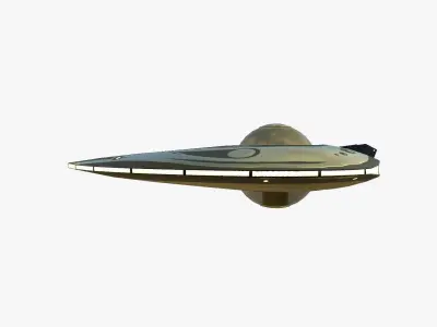 Alien Spaceship UFO I07 Gold - Sci Fi Spacecraft Design Low-poly 3D model