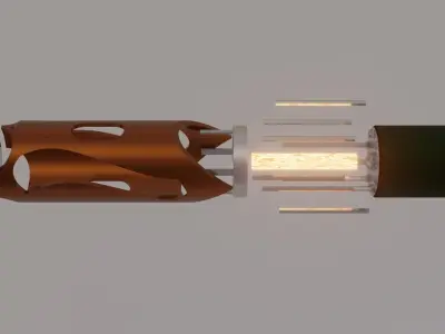 Fictional Artillery Piece and Shell Concept 3D model