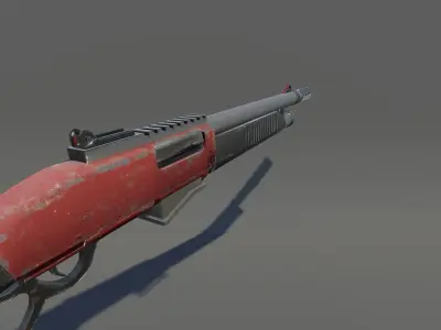 Zombie Shotgun Low-poly 3D model