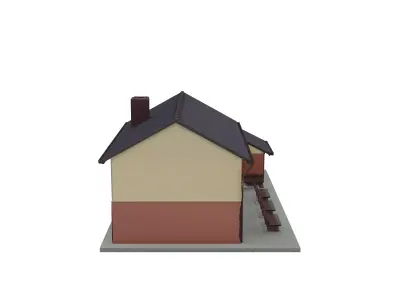 Train Station 3D model 4