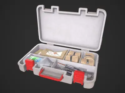 Medical First Aid Kit Low-poly 3D model