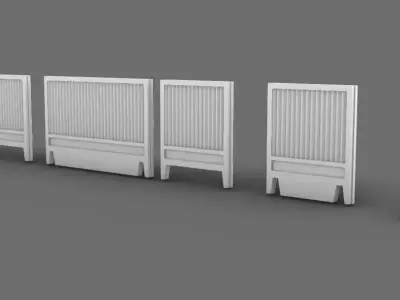 Type 3 soviet industrial concrete fence PO-2 3D print model
