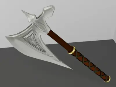 One-Handed Battle Axe Low-poly 3D model