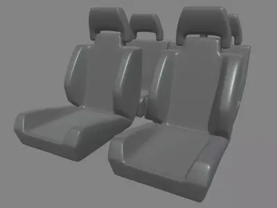 Car Seat 016 Low-poly 3D model