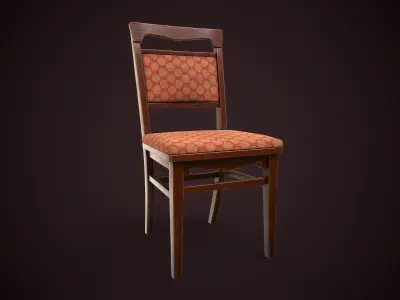 Old vintage chair Low-poly 3D model