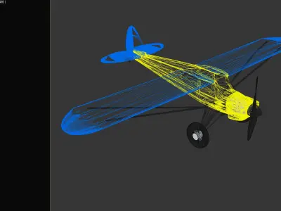 Carbon fiber bear remote control aircraft 3D model