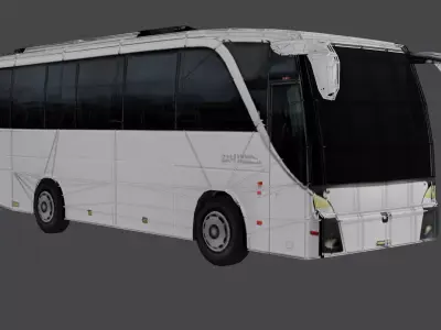 Luxury Low Poly Coach Bus 3D Model 01 Low-poly 3D model