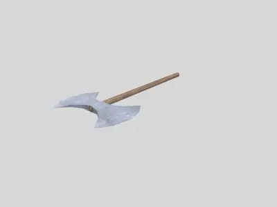 low poly medieval axe 1 Low-poly 3D model