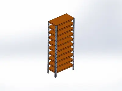 metal shelving unit 3D model