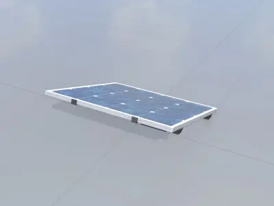 Solar module version 3 2x2m tilt angle 20 degrees without stand Low-poly 3D model