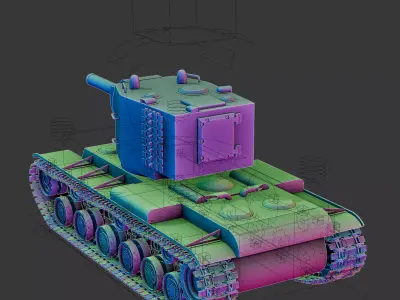 KB 2 Tank Low-poly 3D model