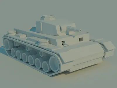 Panzer IV Tank Low Poly Free 3D model