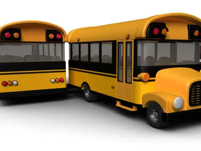 Cartoon School bus Low-poly 3D model buy
