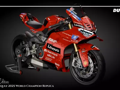 Panigale V4 Marquez 2025 World Champion Replica Low-poly 3D model