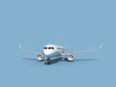 Airbus A220-300 Unmarked 2 3D model