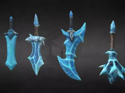 FREE  Icy weapons pack  Free low-poly 3D model