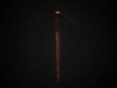 Medieval Ice Axe Low-poly 3D model