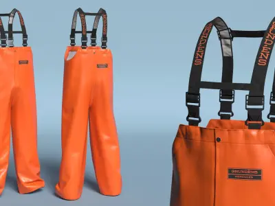  Grundens Marine Waterproof Bib Pants Orange 